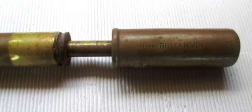 VINTAGE BRASS BICYCLE PUMP MADE IN ENGLAND BRITANNIA