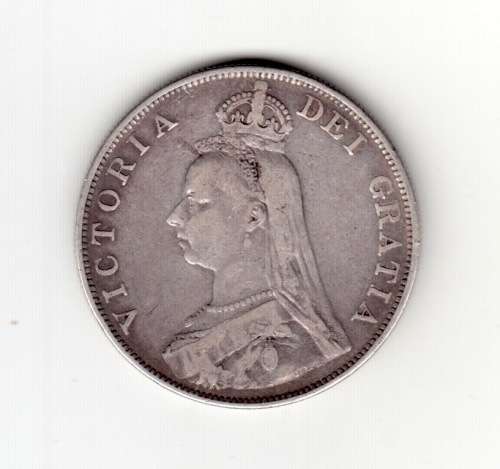 1889 Queen Victoria British Silver `Jubilee head` Florin
