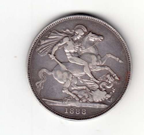 1888 Great Britain Silver Crown Queen Victoria Jubilee VF