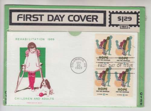 1969 FDC. Rehabilitation. Children and Adults. Columbus. Sealed.