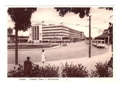 1937 Vintage Photo Postcard - Venezia - piazzale Roma and Autorimessa
