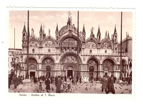 1937 Vintage Photo Postcard - Venezia - Basillicaq de S. Marco
