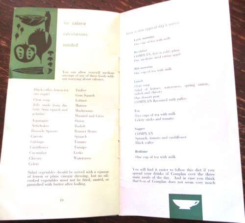 Vintage COntrolled Slimming with COMPLAN booklet. With Menu, Calorie Guide. Pocket Size.