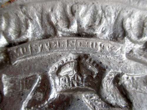 Vintage Musterschutz Cast Plaque. Very heavy, detailed embossed. 18cm diameter.