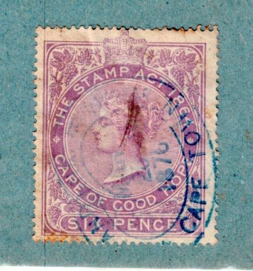 1864 Cape of Good Hope Stamp Act. 6 pence