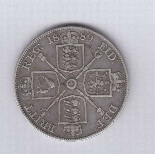 1889 Queen Victoria British Silver Double Florin