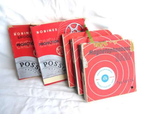 3x Vintage Magnetophonband BASF TYP LGS 35 Long Playing Tape 360m 1200ft and 2x Spoola in Cans.