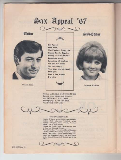 1967 SAX APPEAL. UCT Rag Committee Magazine. 80 pages.