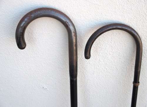 Two Slender Vintage Walking Sticks. Iron. 900mm high
