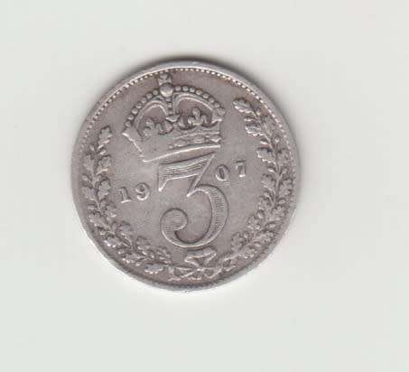 1907 3 Pence - Edward VII