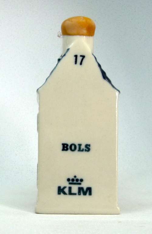 Vintage KLM Blue Delft Dutch Houses.  BOLS Amsterdam Miniature Porcelain House #17