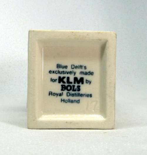 Vintage KLM Blue Delft Dutch Houses.  BOLS Amsterdam Miniature Porcelain House #17
