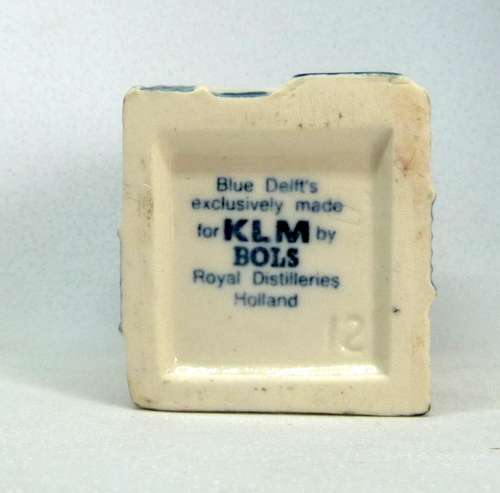 Vintage KLM Blue Delft Dutch Houses.  BOLS Amsterdam Miniature Porcelain House #12