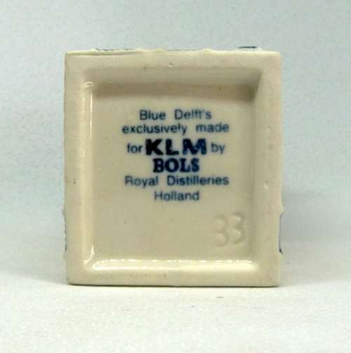 Vintage KLM Blue Delft Dutch Houses.  BOLS Amsterdam Miniature Porcelain House #33