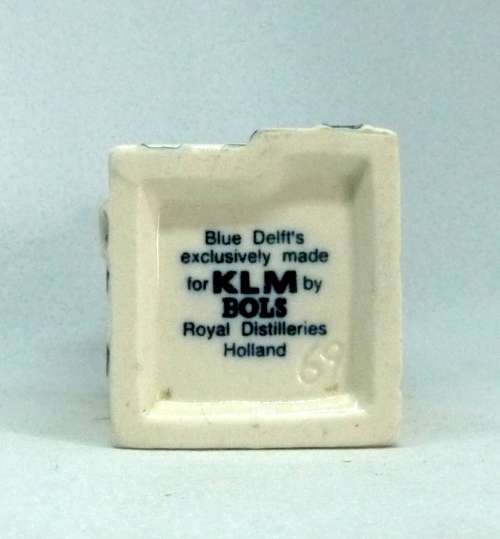 Vintage KLM Blue Delft Dutch Houses. BOLS Amsterdam Miniature Porcelain House #69