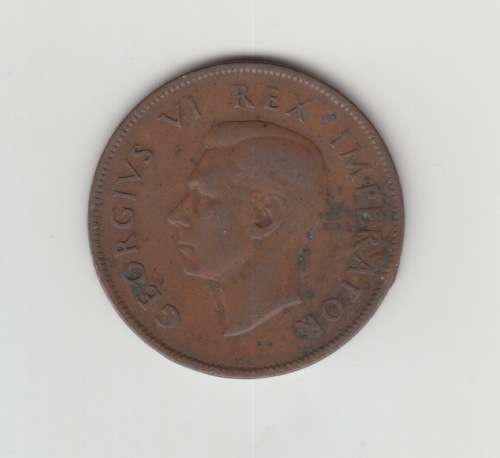 1939 South Africa Union Bronze One Penny