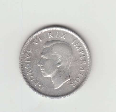 1941 South Africa Union Silver 6 Pence