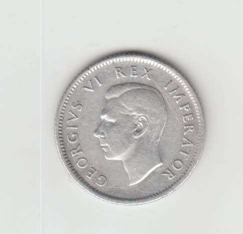 1937 South Africa Union Silver 6 Pence