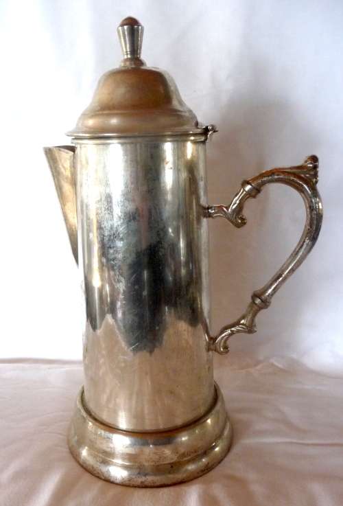 Vintage Silverplate Large Wine Flagon, Communion.  300mm high, Plate worn a bit, but still charming.