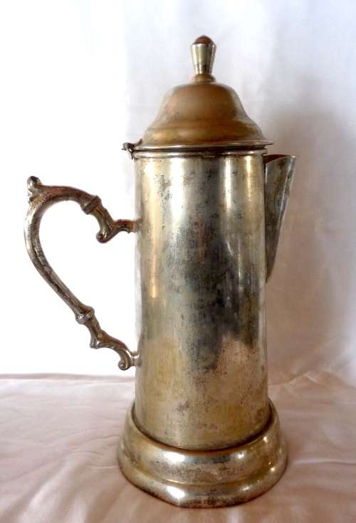 Vintage Silverplate Large Wine Flagon, Communion.  300mm high, Plate worn a bit, but still charming.