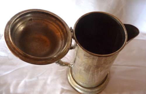 Vintage Silverplate Large Wine Flagon, Communion.  300mm high, Plate worn a bit, but still charming.