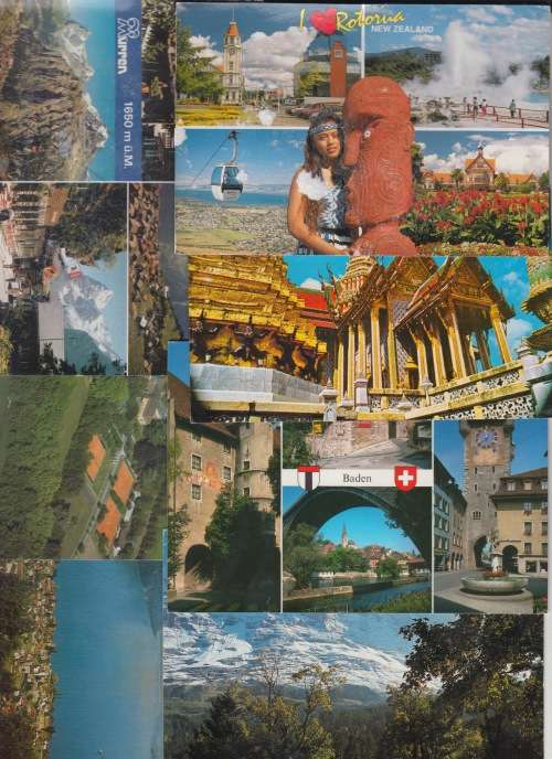 Lot of 7 Vintage Post Card from all over the World, addressed to South Africa.
