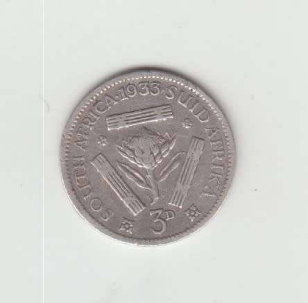 1933 South Africa Union Silver Tree Pence