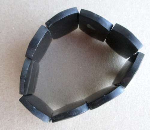 Vintage Black Resin and Paua Shell bulky bangle.