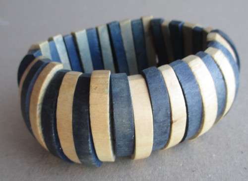 Large Vintage Wood Bangle. Statement item.