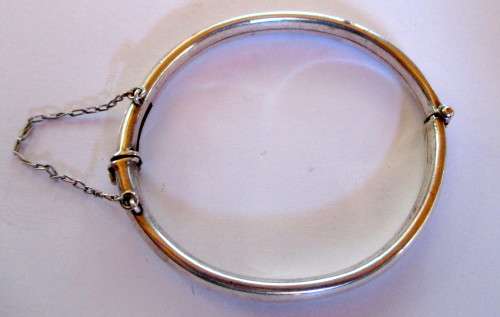 Antique Silver Baby Girl Bangle. Engraved/ 7.5 g 5cmx4.5cm