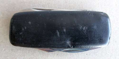 vintage Stainless Steel Pocket Knife. Leather Covered. As per Photo.