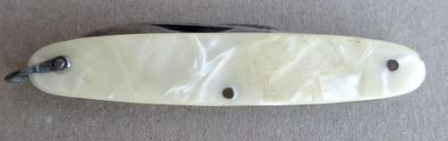 Vintage Mother of Pearl Pocket Knife Made In Italy 2 Function