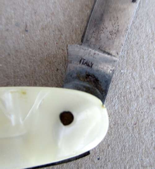 Vintage Mother of Pearl Pocket Knife Made In Italy 2 Function