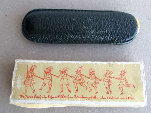 Vintage Nalo Solingen Mother of Pearl 3 Function. In original holder and box. Sharp, Excellent.