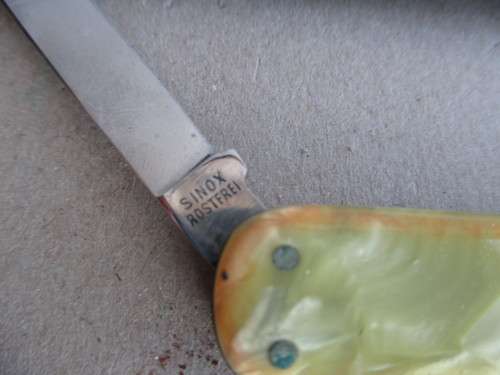Vintage Nalo Solingen Mother of Pearl 3 Function. In original holder and box. Sharp, Excellent.