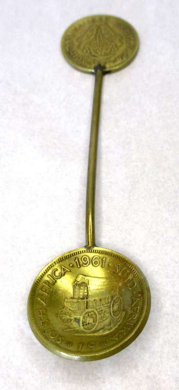 Very Unique South Africa One Cent Sugar Spoon
