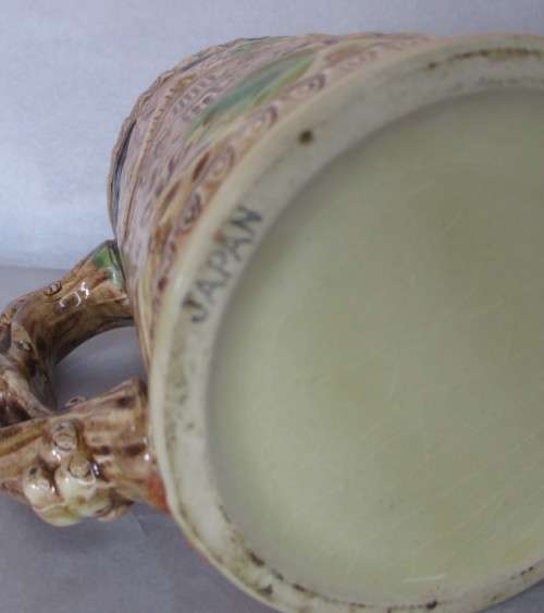 Lot of Two Vintage Porcelain Beer Tankards. Made in Japan. 12 cm high.