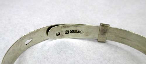 Delicate Sterling Silver Baby Bracelet. Marked.  Engraved with Name