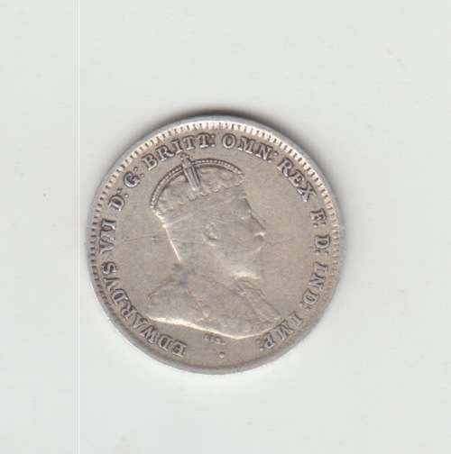 1910 Australian Silver Three Pence Coin.