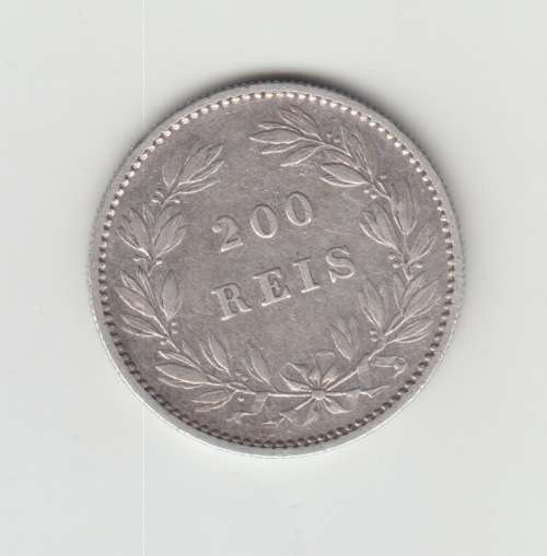 1887 200 Reis Portugal Coin Luís I Silver