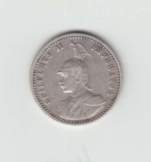 German East Africa 1/4. Silver Rupee 1906A. Wilhelm II.