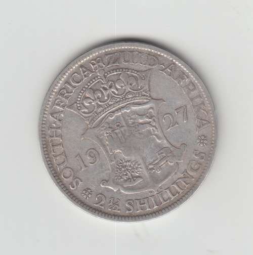 1927 SOUTH AFRICA UNION 2 1/2 SILVER SHILLING.