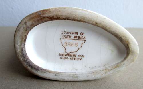 Interesting Vintage Porcelain Vase. Souvenir of South Africa. Hunter Theme. 15cm high.