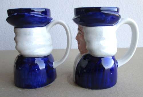 Set of Quaker Oats CHARACTER MUG JUG Woods and Son Pottery Ralph Enoch 9cm tall