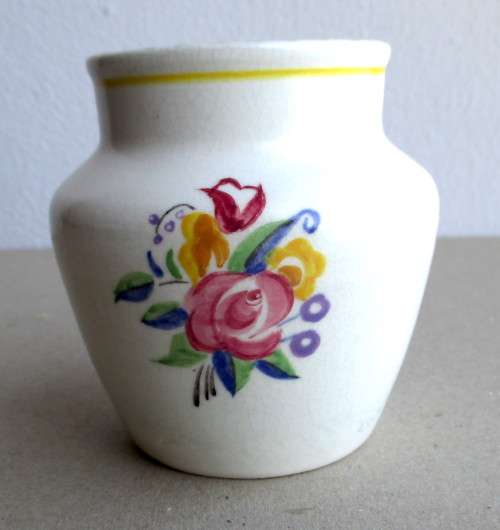 Poole Pottery 1940`s Floral Vase - Early Poole Pottery. 80mm high.