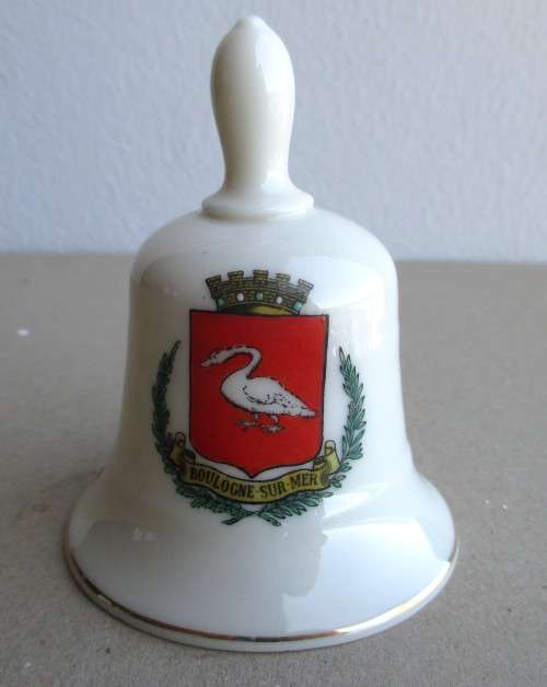 Vintage very fine Porcelain,Grafton China, Porcelain Bell Boulogne sur mer. No bell. 90mm high.