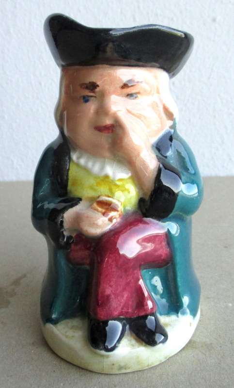 Vintage Porcelain Colonial Sailor Character mug small. 90mm high.