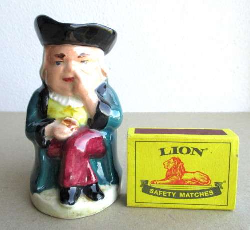 Vintage Porcelain Colonial Sailor Character mug small. 90mm high.