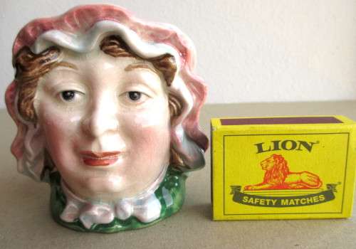 BESWICK CHARACTER SUGAR BOWL CHARLES DICKEN`S `MRS VARDEN` NUMBER 1205. 80mm high.