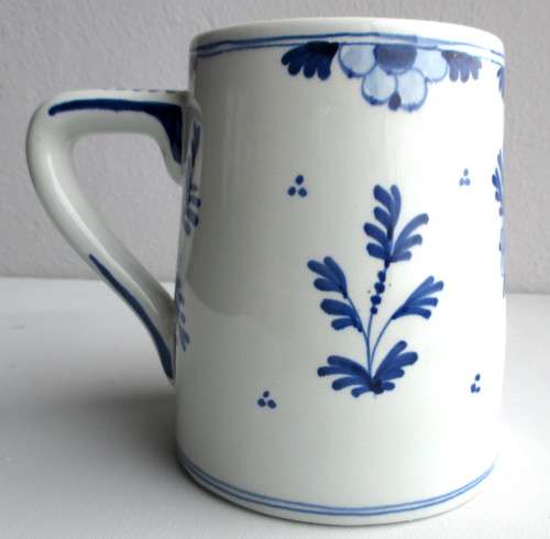 Vintage Delfts Blauw Hand Painted Beer Mug. 115mm high. Spotless